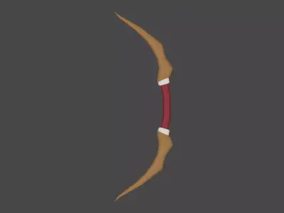 Low Poly Bow and arrow 3D model
