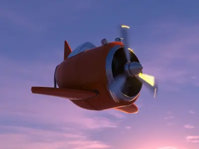 3D Plane Model Low-poly 3D model
