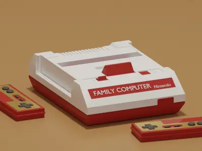 Nintendo Family Computer Famicom Low-poly 3D model