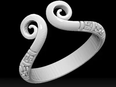 Greek Scroll Ring 3D print model