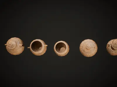 Antique Greeck Vases Low-poly 3D model