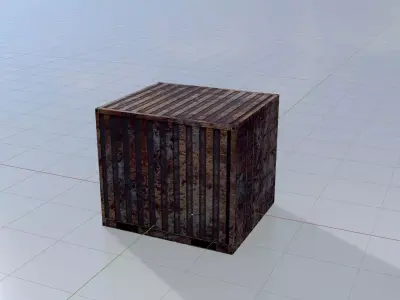 Rusty 6ft Shipping Container Low-poly 3D model