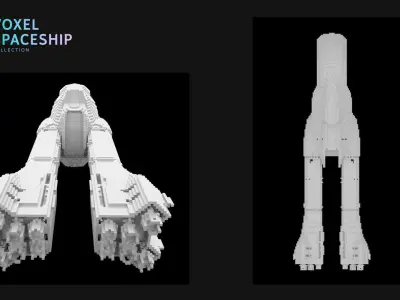 3D VOXEL SPACESHIP Collection 1 3D model