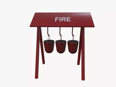 Fire Bucket Stand 3D model