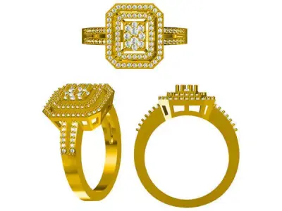 JCD format Antique engagement rings cad ring design 3D print model
