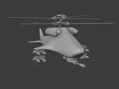 Scifi Drone Helicopter Free 3D model