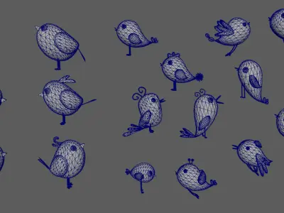 cartoon bird Low-poly 3D model purchase