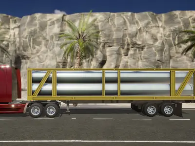 Semi Truck Trailer 02 - Tubes 3D model