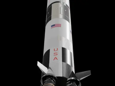 Saturn V rocket LOW POLY Free low-poly 3D model