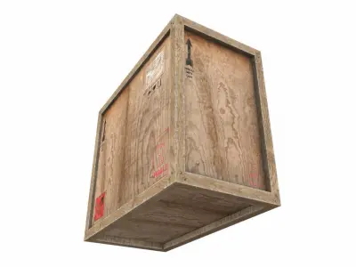 Old Wooden Cargo Crate 6 PBR Low-poly 3D model