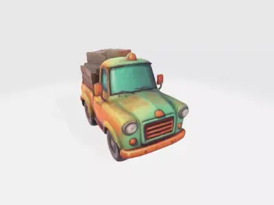Pickup cartoon truck 3D model