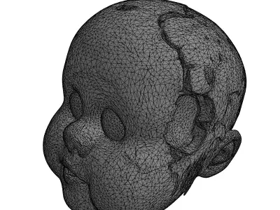 Creepy Broken Doll Head Horror Prop Low-poly 3D model