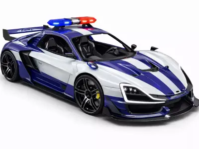 Concept Police Car 3D Model Law Enforcement Vehicle 02 3D model