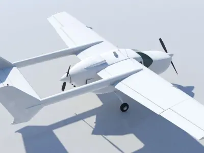 Cessna Super Skymaster C337D Static Low Poly Low-poly 3D model