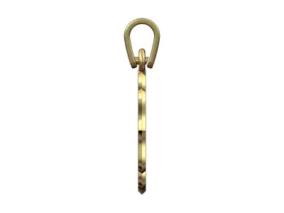 Engravable ornamental square vintage pendant with bail 3D print model