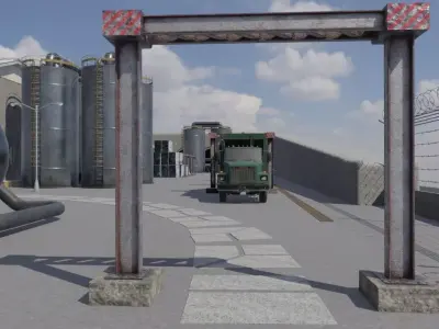 Industrial Waste Processing Facility 3D model