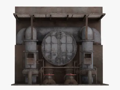 Industrial Pipes v4 Low-poly 3D model