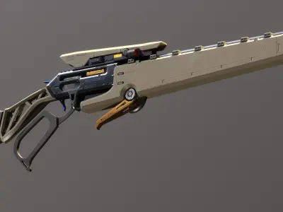 Lever Action Precision Rifle concepted by Renfei Luo Low-poly 3D model