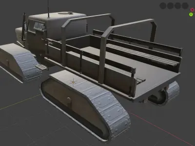 snowcat truck Low-poly 3D model