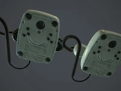 Retro Telephone PBR Game Ready Low-poly 3D model