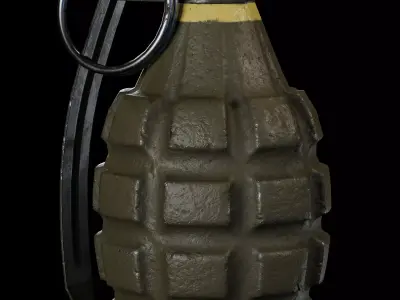 MK-2 hand grenade Free low-poly 3D model