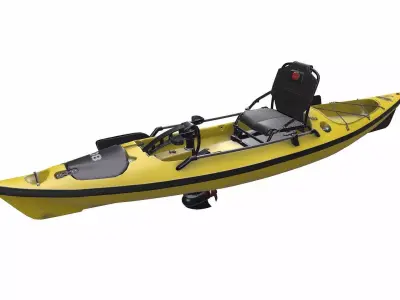 Fishing Kayak PBR Low-poly 3D model