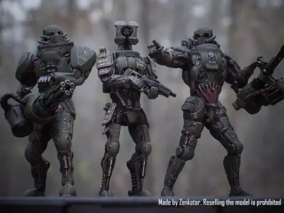 8 military and industrial high-quality robots collection 3D Model Pack