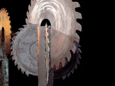 Saw mace 2 textures Low-poly 3D model
