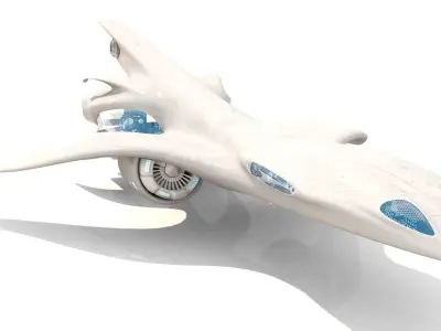 Aerodynamic spaceship 3D model