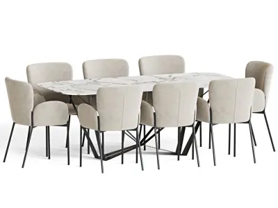 Dining Set 109 3D model purchase