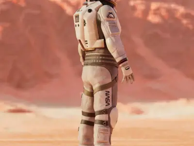 NASA White Spacesuit Concept for Spacewalk Mars Lunar or Moon  3D model