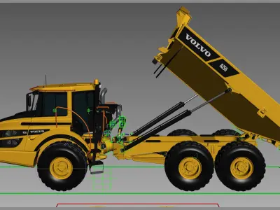 Articulated Truck VOLVO A25G Rigged 3D model