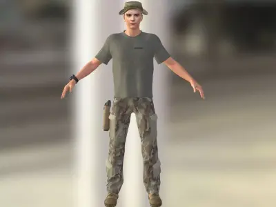 Tobey Maguire as Army Officer Low-poly 3D model