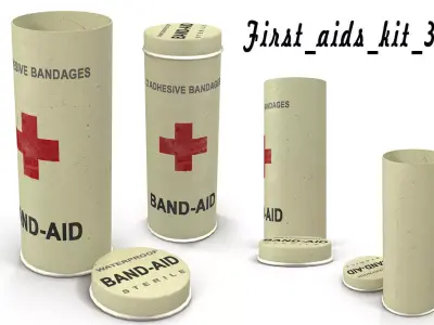 First aids kit 3 Low-poly 3D model
