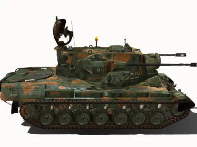 flakpanzer gepard br Low-poly 3D model