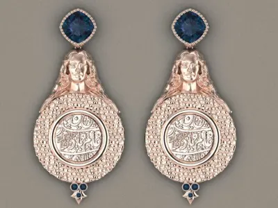 hammered  earring orginal design 3D print model