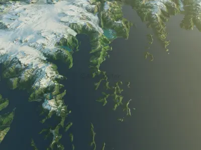 Kenai Fjords Alaskan glacier national park 3D model
