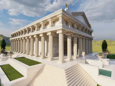 Parthenon-Historical Greek Temple 3D model 4