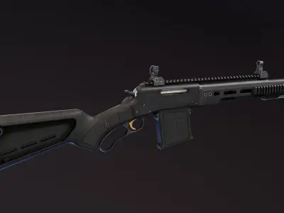 Browning BLR Rifle Low-poly 3D model