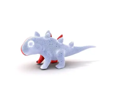 Red Dinosaur Toy model pack Low-poly 3D model