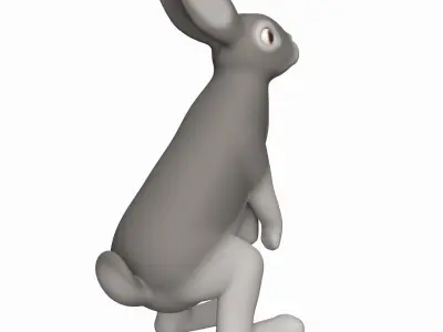 Gray rabbit  3D model