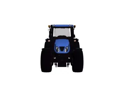 Generic Modern Heavy Tractor Low Poly Farm Vehicle Optimized Low-poly 3D model