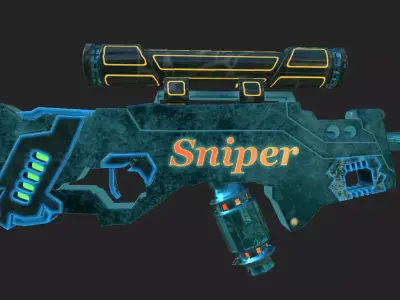 lightning sniper Low-poly 3D model