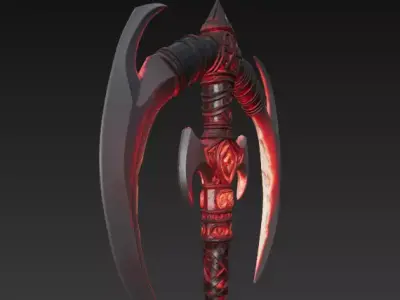 Hellforged Executioner Axe Double Crescent Blade  3D model