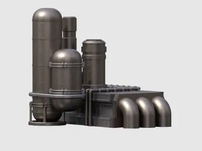 MUDDD metal structure with pipes and pipes Free 3D model