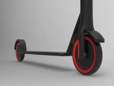 Scooter with wheels Low-poly 3D model