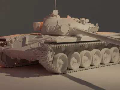 T-72M1 low poly Low-poly 3D model