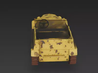 WWII Armored Half-Track Personnel Carrier 3D Model Low-poly 3D model