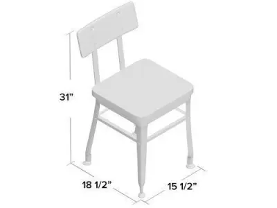 Lincoln Side Chair in Clear Coat 3D model