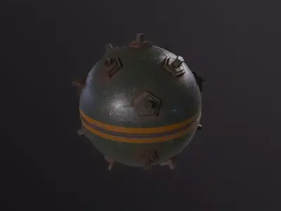 Naval Mine 3D Model Low-poly 3D model